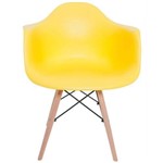 Cadeira Melbourne Eiffel Charles Eames Base Madeira - Amarelo - Factus