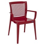 Cadeira Moderna com Braços e Encosto Vazado - Tramontina Victória - Vermelho