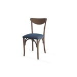 Cadeira Moderna de Madeira Estofada Amélie - Stain Nogueira - Tec.997 Chumbo - 4