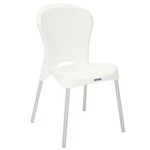 Cadeira Moderna Sem Braços com Pernas Anodizadas - Tramontina Jolie - Branco