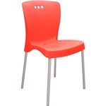 Cadeira Mona Pernas Polidas Vermelha - Tramontina