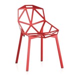 Cadeira One - Penélope - Design - Metal - Vermelho