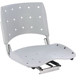 Cadeira P/ Barco Giratória e Dobrável C/ Assento PVC Rígido - Cinza