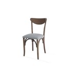Cadeira para Cozinha Estofada Amélie - Stain Nogueira - Tec.915 Cinza Claro - 44