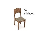 Cadeira para Sala de Jantar Ca18 100% Mdf 06 Peças Nobre com Chenille Marrom - Dalla Costa