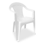 Cadeira Plástica com Braço Branca Dolfin