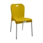Cadeira Plástica com Pé de Alumínio Sem Braço Amarela