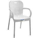 Cadeira Plástica com Pés de Alumínio com Braço