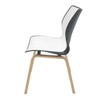 Cadeira Plástica Maja Bi-color Preta e Branca com Base de Madeira Tramontina 92066/910