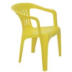 Cadeira Plastica Monobloco com Bracos Atalaia Amarela