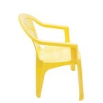 Cadeira Plástica Monobloco com Bracos Ilhabela Amarela Encosto Fechado Tramontina 92205/000