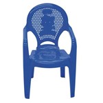 Cadeira Plástica Monobloco com Bracos Infantil Estampada Catty Azul Tramontina 92264/070