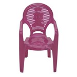 Cadeira Plástica Monobloco com Bracos Infantil Estampada Catty Rosa Tramontina 92264/060