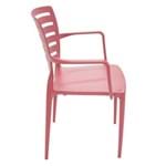 Cadeira Plástica Monobloco com Bracos Sofia Vermelha Encosto Vazado Horizontal Tramontina 92036/040