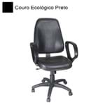 Cadeira Presidente com Braço Couro Ecológico - MS System Firenze 754385
