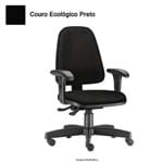 Cadeira Presidente em Couro Ecológico com Braço Sky - Frisokar 070127