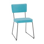 Cadeira Roma Linho Azul Turquesa