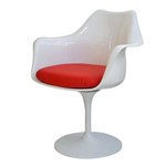 Cadeira Saarinen Branca Abs e Couro Giratoria Or Design 1130 - Branco