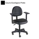 Cadeira Secretária Giratória com Braço Turim Couro Ecológico 754210