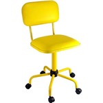 Cadeira Secretária Laminada Color Pistão Fixo Corano Amarelo - At.home