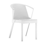 Cadeira Shine 4 Pés Alumínio com Braço Branca