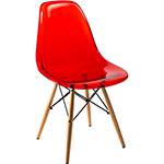 Cadeira Side Base Madeira Vermelho Translucido - By Haus