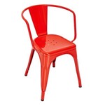 Cadeira Tolix Iron com Braços - Vermelho