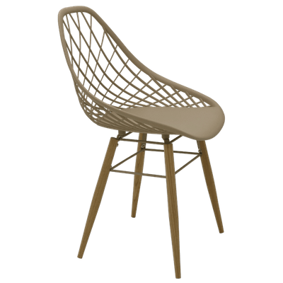 Cadeira Tramontina Philo Bege em Poliamida com Pernas de Madeira 92088110