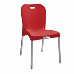 Cadeira Vermelha Aluminio S/ Braço Paramount Plasticos