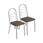2 Cadeiras Cromadas Holanda 2C009 - Kappesberg - Marrom