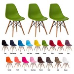 3 Cadeiras Eiffel Eames Dsw Base Madeira Várias Cores - (verde)