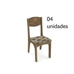 Cadeiras para Sala de Jantar Ca12 Rústico com Chenille Floral - Dalla Costa