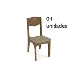 Cadeiras para Sala de Jantar Ca12 Rústico com Chenille Marrom - Dalla Costa