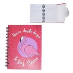 Caderneta / Bloco de Notas com 80 Folhas Flamingo com Fecho Magnético