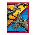 Caderno 1/4 Brochura Jurassic World - Amarelo/azul - 96 Folhas - Foroni