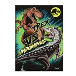 Caderno 1/4 Brochura Jurassic World - T-rex Vs Indominus - 96 Folhas - Foroni