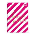 Caderno 1/4 Brochura Love Pink - Listras Rosas - 96 Folhas - Tilibra