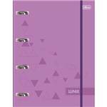 Caderno Argolado Cartonado com Elástico Lunix Roxo 80 FOLHAS