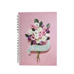 Caderno Colegial - Floral Rosa - Teca