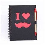 Caderno de Anotações com Caneta I Love Mustache Wx Gift