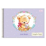 Caderno de Cartografia e Desenho Love Bears - Lilás - Tilibra