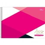 Caderno de Cartografia e Desenho Milimetrado Espiral Capa Dura Love Pink 80 Folhas (Pacote com 4 Unidades) - Sortido