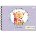 Caderno Espiral Capa Dura Cartografia e Desenho Love Bears 96 Folhas - Sortido (Pacote com 4 Unidades)