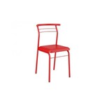 Caixa C/ 2 Cadeiras Carraro 1708 Color - Cor Vermelho Real/Ass. Couríno Vermelho Real
