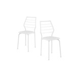 Caixa C/ 2 Cadeiras Carraro 1716 Color - Cor Branco - Assento Couríno Branco