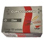 Caixa de Clips Colorido 33mm 100 Un. VMP