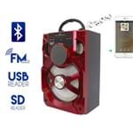 Caixa de Som A76 Altomex Bluetooth Led Usb Sd Rádio Fm Potente 15w Vermelha