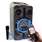 Caixa de Som Bluetooth Portátil Torre Mp3 Usb Rádio Pendrive FBX-107 Azul