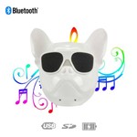 Caixa de Som Bluetooth X15 Bulldog Francês Cachorro Portátil 8w Branca