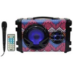 Caixa Karaokê BAK BK-884BT 5.25" com Bluetooth/USB/FM + Microfone - Roxo/Azul